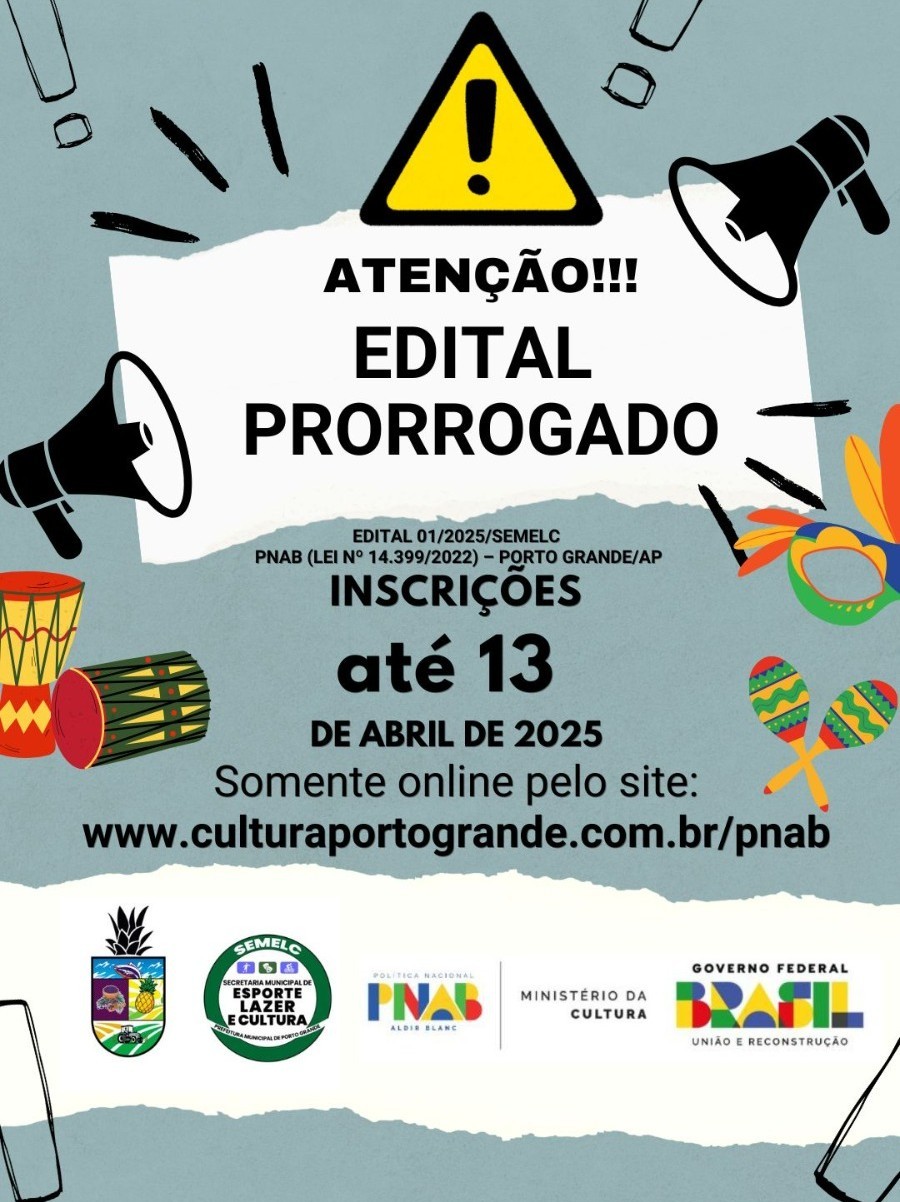 ERRATA DO EDITAL DE CHAMAMENTO PÚBLICO Nº 01/2025/SEMELC - SELEÇÃO DE PROJETOS PARA PREMIAÇÃO CULTURAL COM RECURSOS DA POLÍTICA NACIONAL - ALDIR BLANC